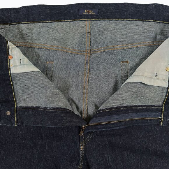 Polo Ralph Lauren Varick Slim Straight Men Jeans 44x36 Dark Wash Authentic Denim - Picture 8 of 12